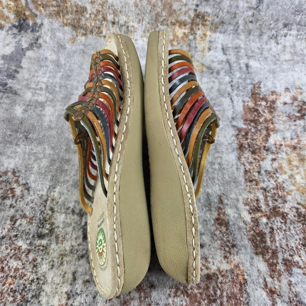 Earth Spirit Calhoun Gelron 2000 Slide Sandals Women 7.5 Woven Leather‎ Huarache